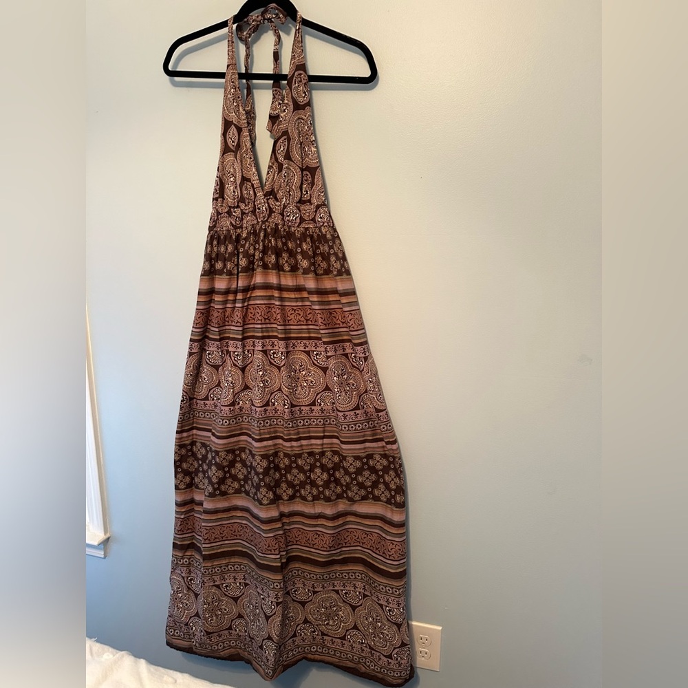 GAP Boho Halter Maxi Dress Size M